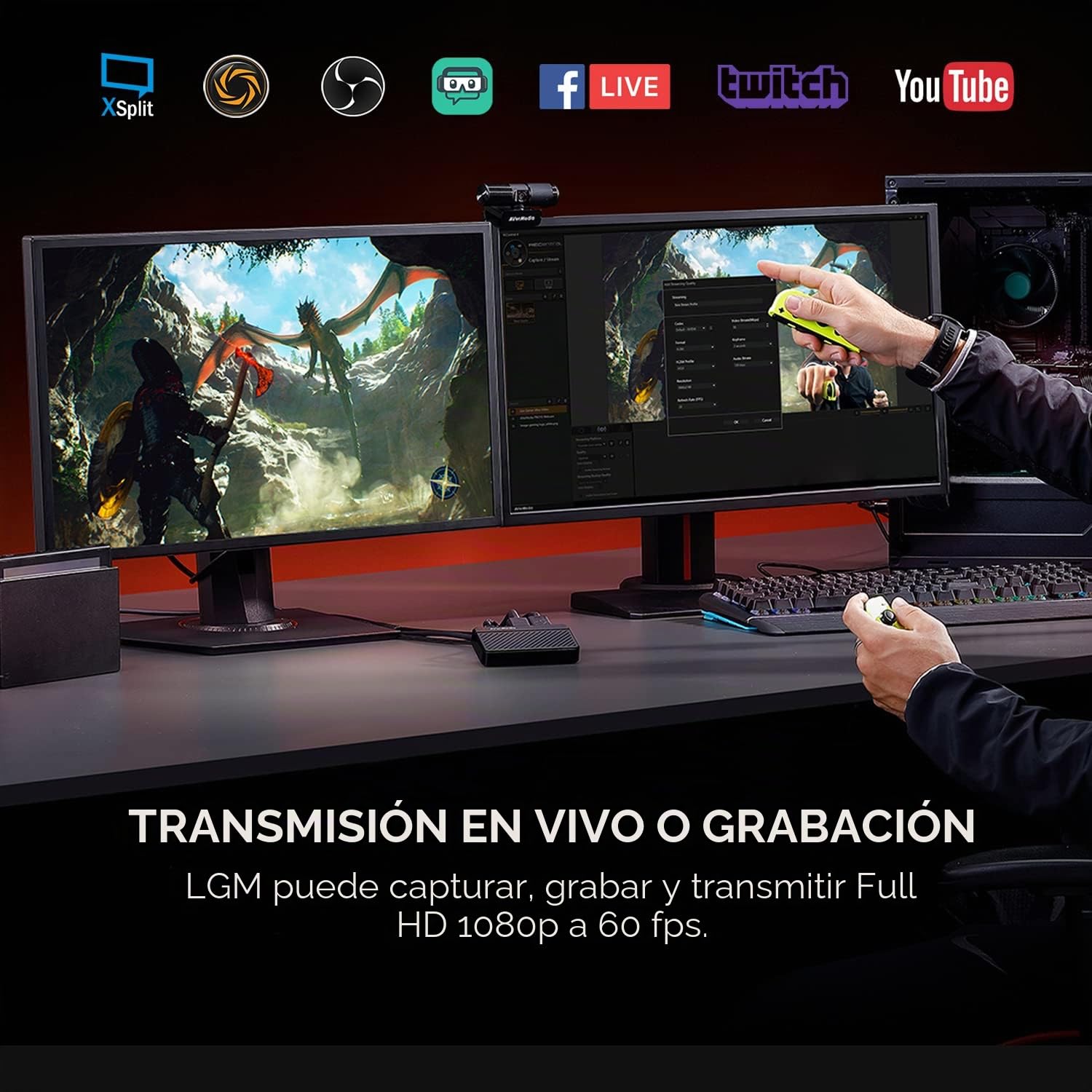 AVerMedia GC311 Live Gamer Mini - Capturadora USB 1080p60, paso Full HD, Plug & Play, streaming Switch, PS4, Xbox, OBS, YouTube, Mac, Win11