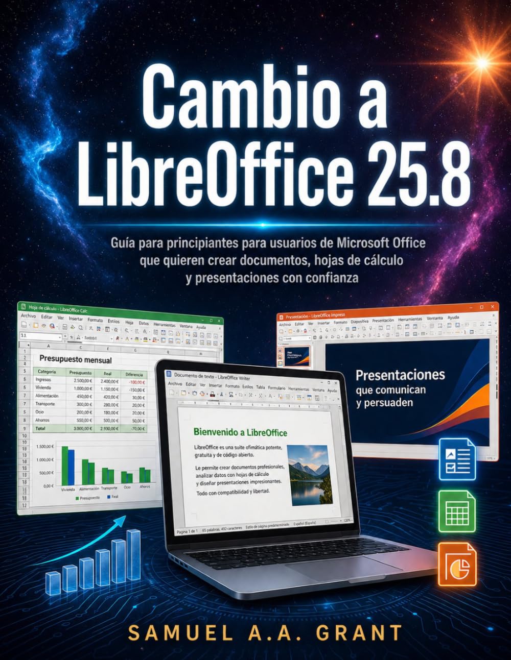 Cambio a LibreOffice 25.8: Guía para principiantes para usuarios de Microsoft Office que quieren crear documentos, hojas de cálculo y presentaciones con confianza
