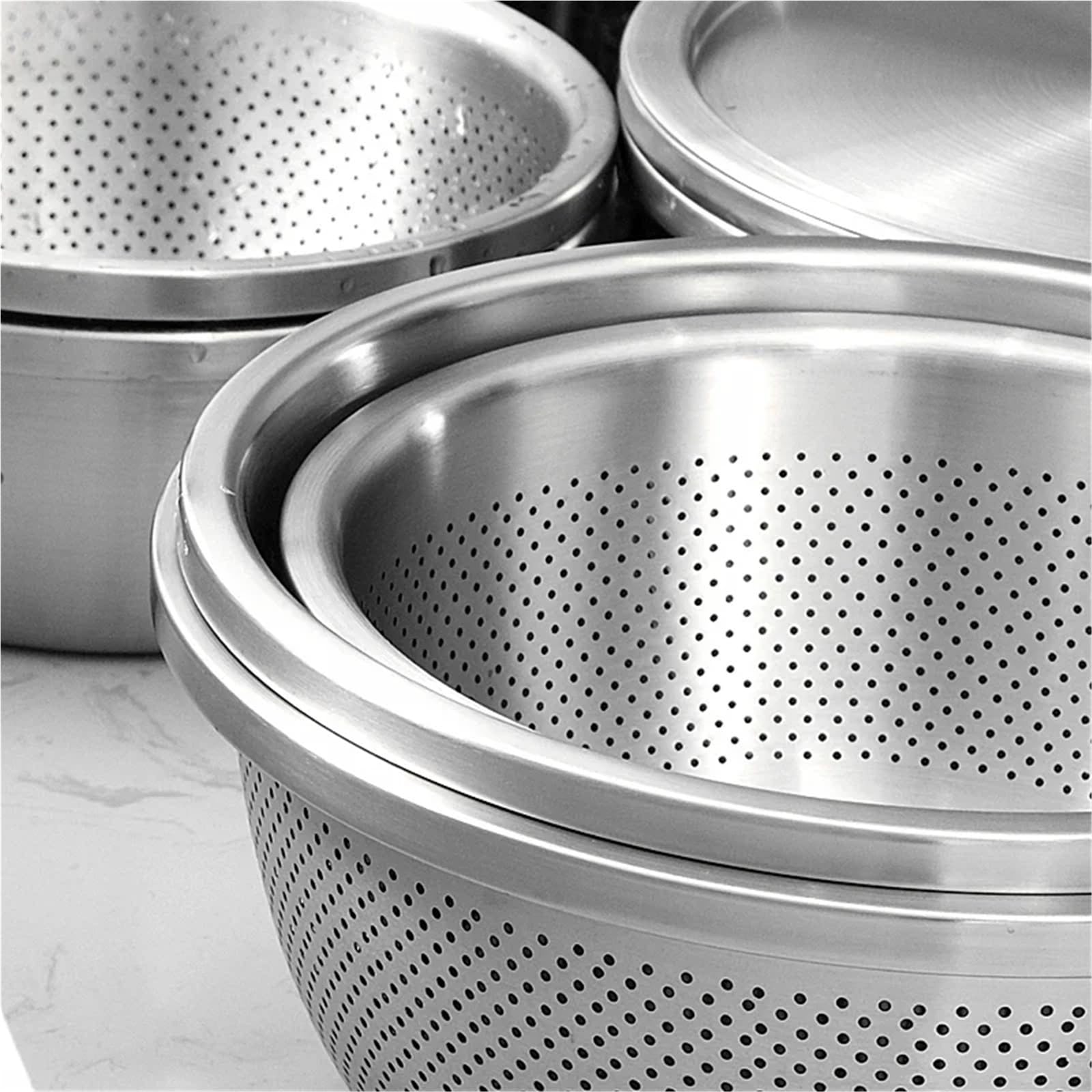 Durszlak Sitko Miska do mieszania 304 Kosz spustowy ze stali nierdzewnej Warzywo Ryż Umywalka Sito wycieku wody Siatka filtra sezamowego(28cm hole basin)