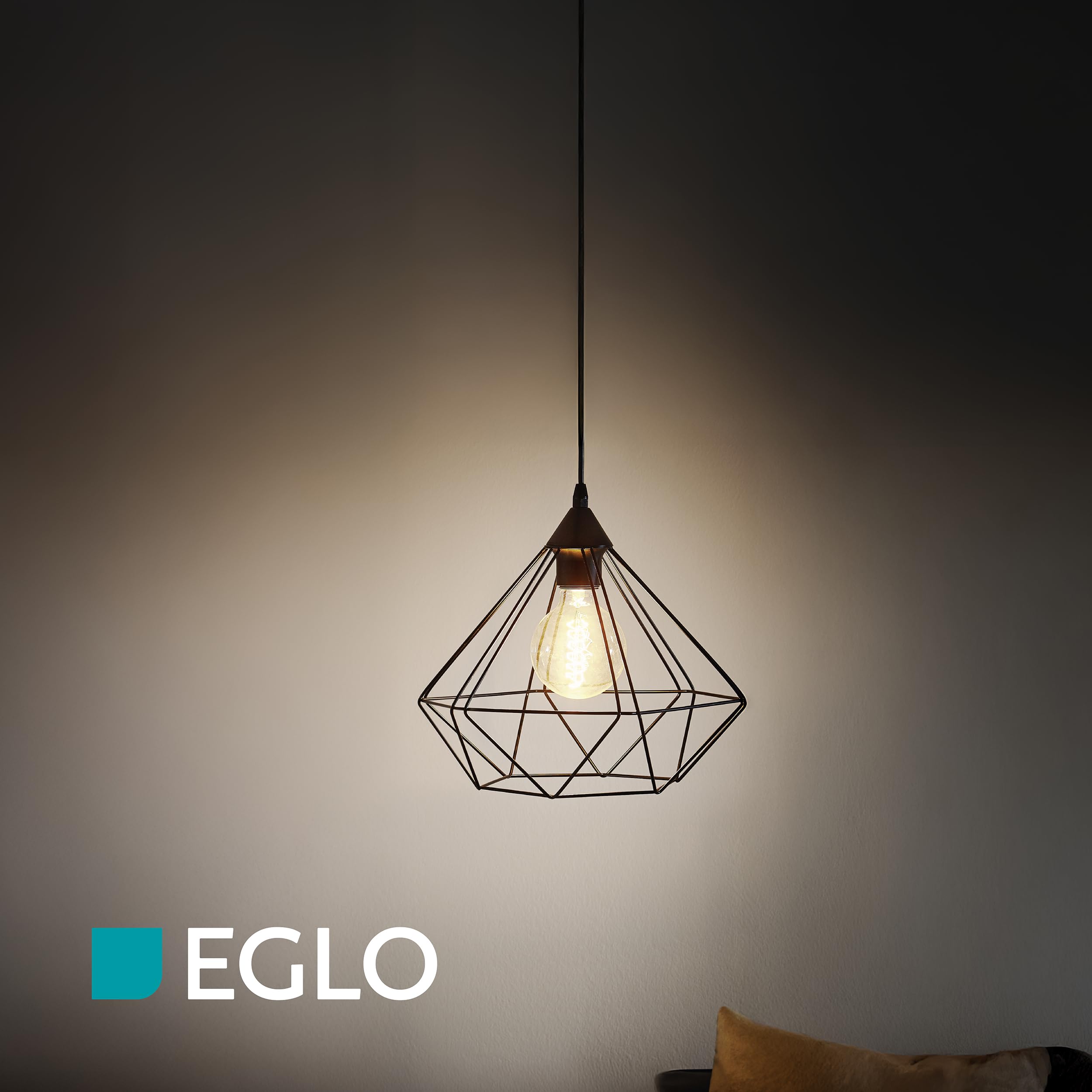 Eglo Lámpara colgante TARBES vintage 1 bombilla retro acero plástico negro E27 32,5 cm