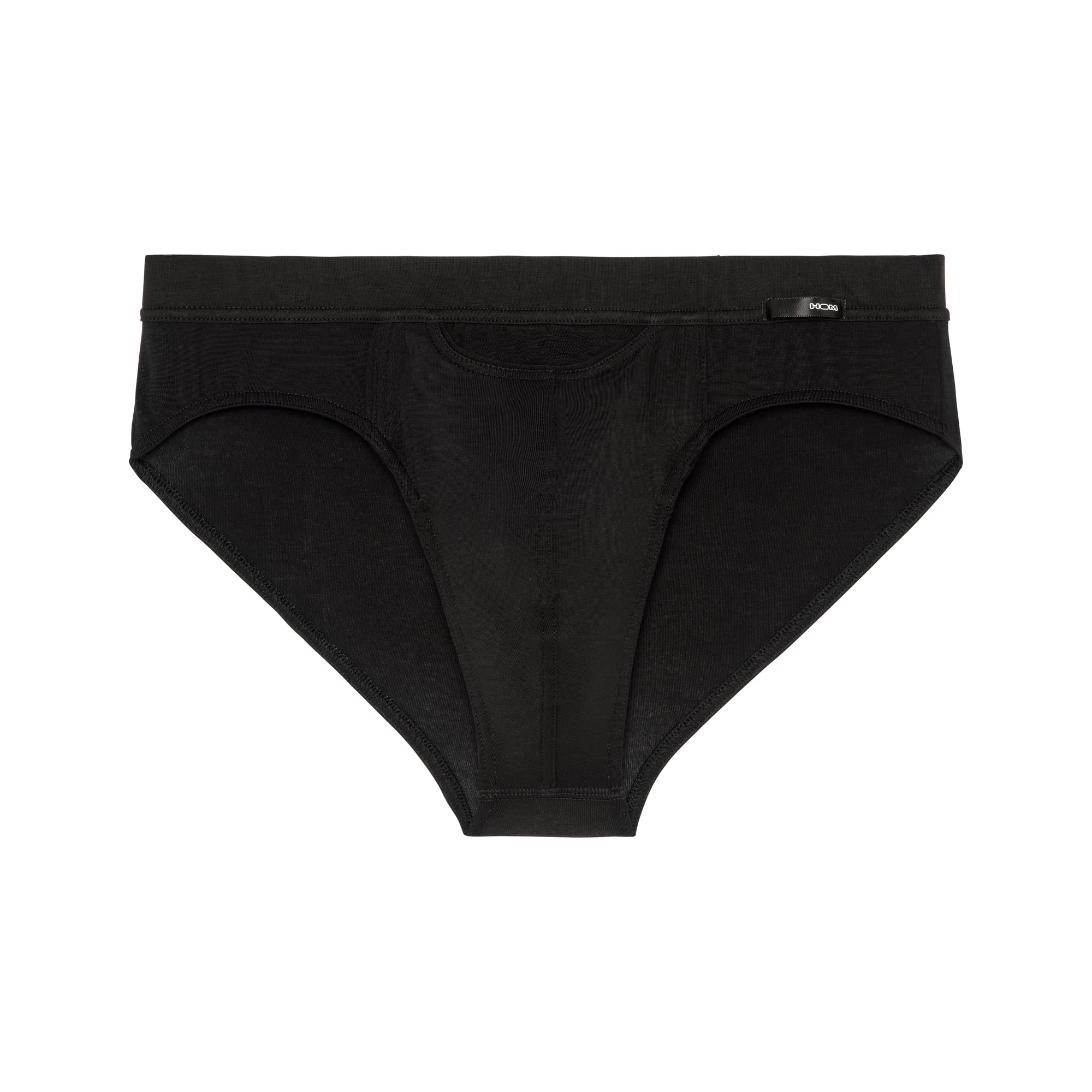 HOM Herren Slip – Comfort Mini Brief | Tencel soft, einfarbig Schwarz, Größe M