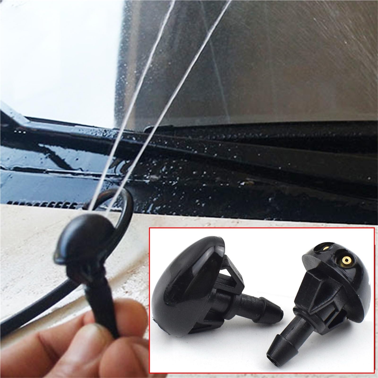 Dysza spryskiwacza przedniej szyby Pasuje do Nissana Navara D22 D40 Silvia 200sx Sentra Przednia wycieraczka Dysza spryskiwacza Zestaw rur spryskiwacza(Nozzle and 2m Hose)