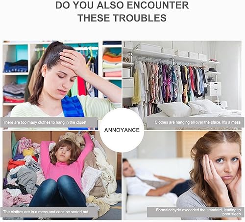 Miniatura 8 de Large Capacity Hanging Closet Organizer Bag with Hook Multi-Layer Clothes Storage Container with Transparent Window and Sturdy Dividers for Bedroom