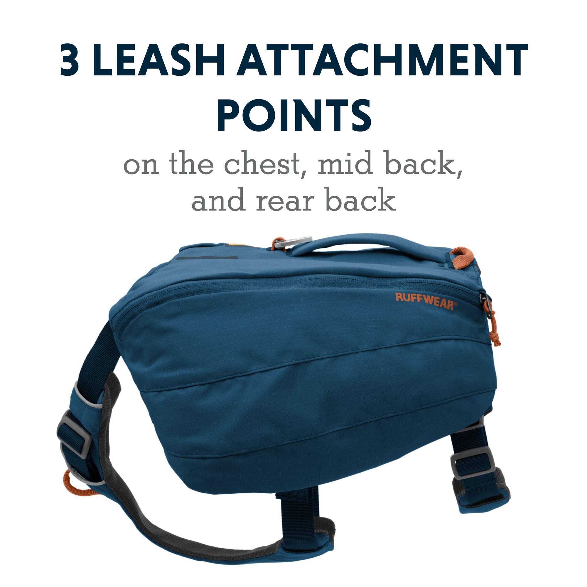 RUFFWEAR Hunderucksack, Bequeme Satteltasche für Tageswanderungen und Längeres Tragen, Für Kleine Hunderassen, Front Range Day Pack, Farbe Blue Moon, Größe S