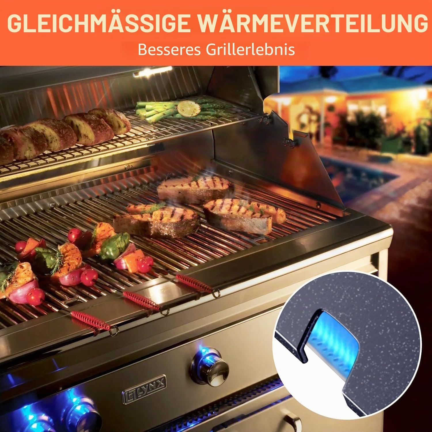 GFTIME 7635 38,9cm Flavorizer Bar für Weber Spirit I E210/220 & II E210/S210 (mit vorderen Brennerknöpfen), Porzellanemaille Hitzeschild, Ersatzteile Aromaschienen, 3 Stück
