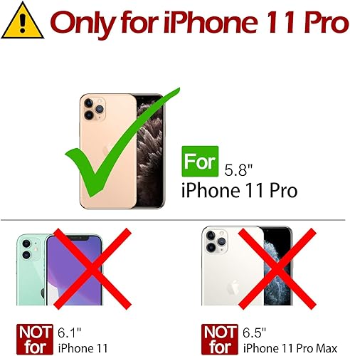 Miniatura 2 de TUCCH Funda para iPhone 11 Pro, cartera magnética apagado automático Ranuras de protección RFID para tarjetas funda interior de TPU a prueba de