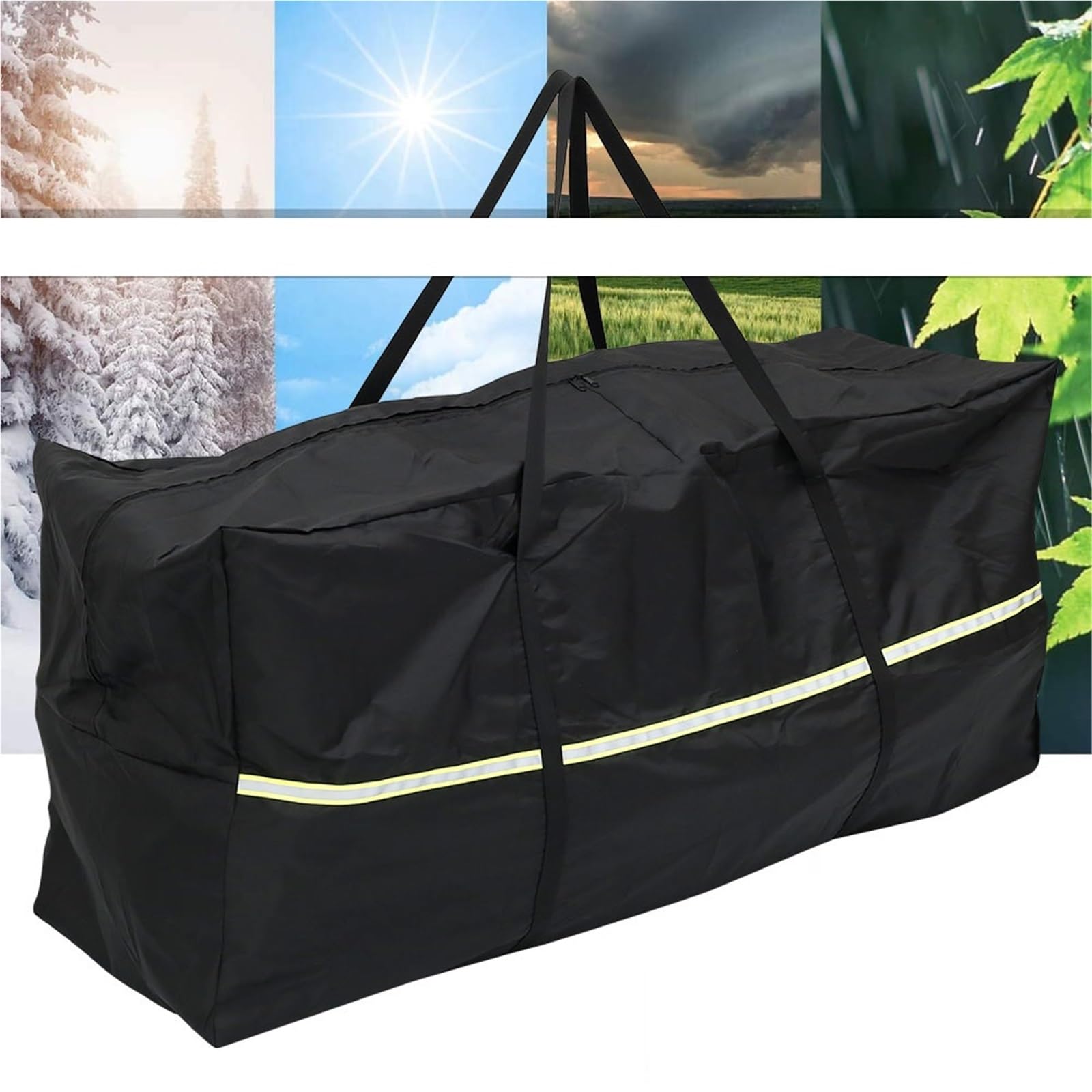Aufbewahrungshülle für Gartenkissen 1/2/3Pcs Gartenmöbel Kissen Aufbewahrungstasche Wasserdicht Rip Proof Oxford Stoff Große Kapazität Organizer(L-173x76x51cm,2Pcs)