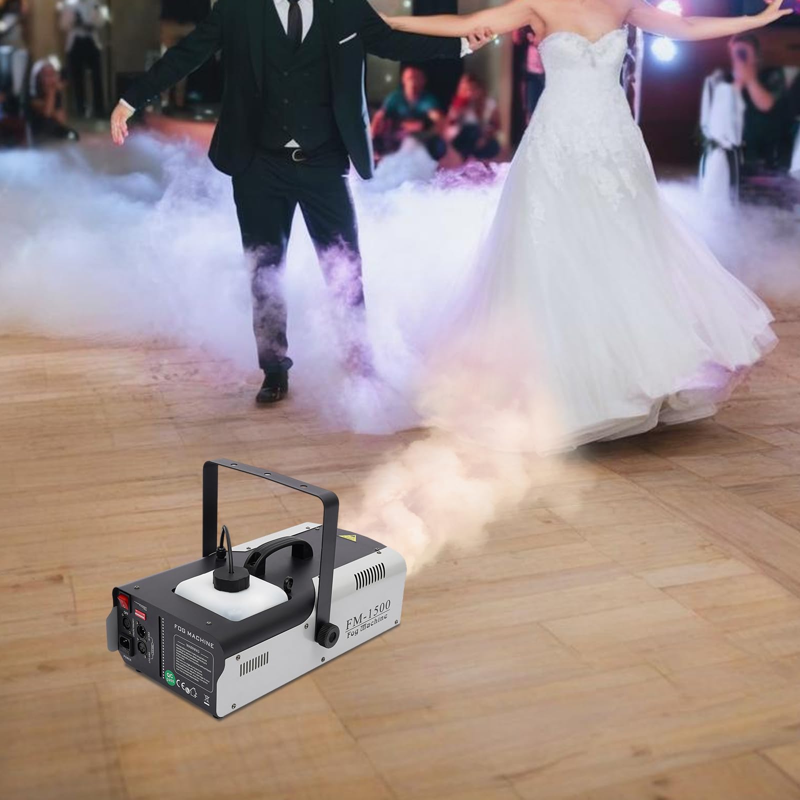 Nebelmaschine, 1500W Smoke Machine mit Funkfernbedienungen, 9×3W LED Licht, RGB Lichteffekt, 2.5L Tank Kapazität, für Partys, Hochzeiten, Bars und Tanzveranstaltungen