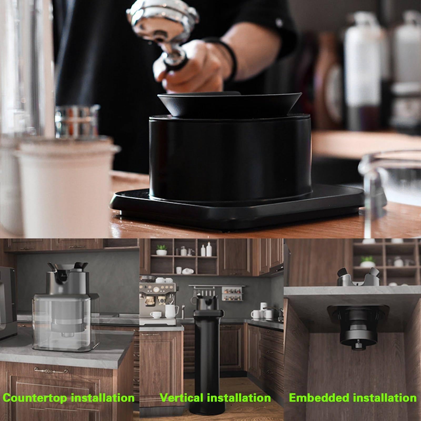 Cepillo De Limpieza De Portafiltro De Café De 58 Mm, Limpiador De Portafiltro De Café Comercial con Sensor De Seguridad Anti-Falso Tacto Y 3 Cabezales De Cepillo,C
