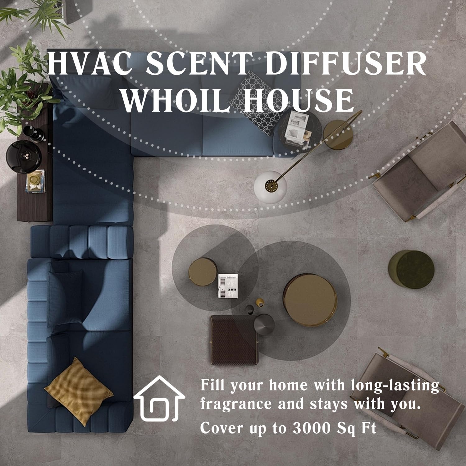 HVAC Scent Diffuser Machine for Whole House - Scent Diffuser for Hotel, Scent Air Machine for Home Cover Up to 3000 Sq. Ft - Cold Air Diffuser | Waterless Aromatherapy Diffuser for Large Room - Silver - Image 4