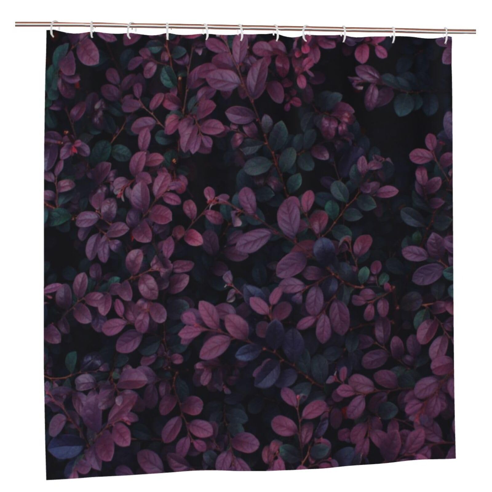 Oudrspo Polyester Fabric Shower Curtain - 70x70 Inch with Metal Grommets, Artistic Privacy Design, Real Tropical Leaves Background Jungle Foliage
