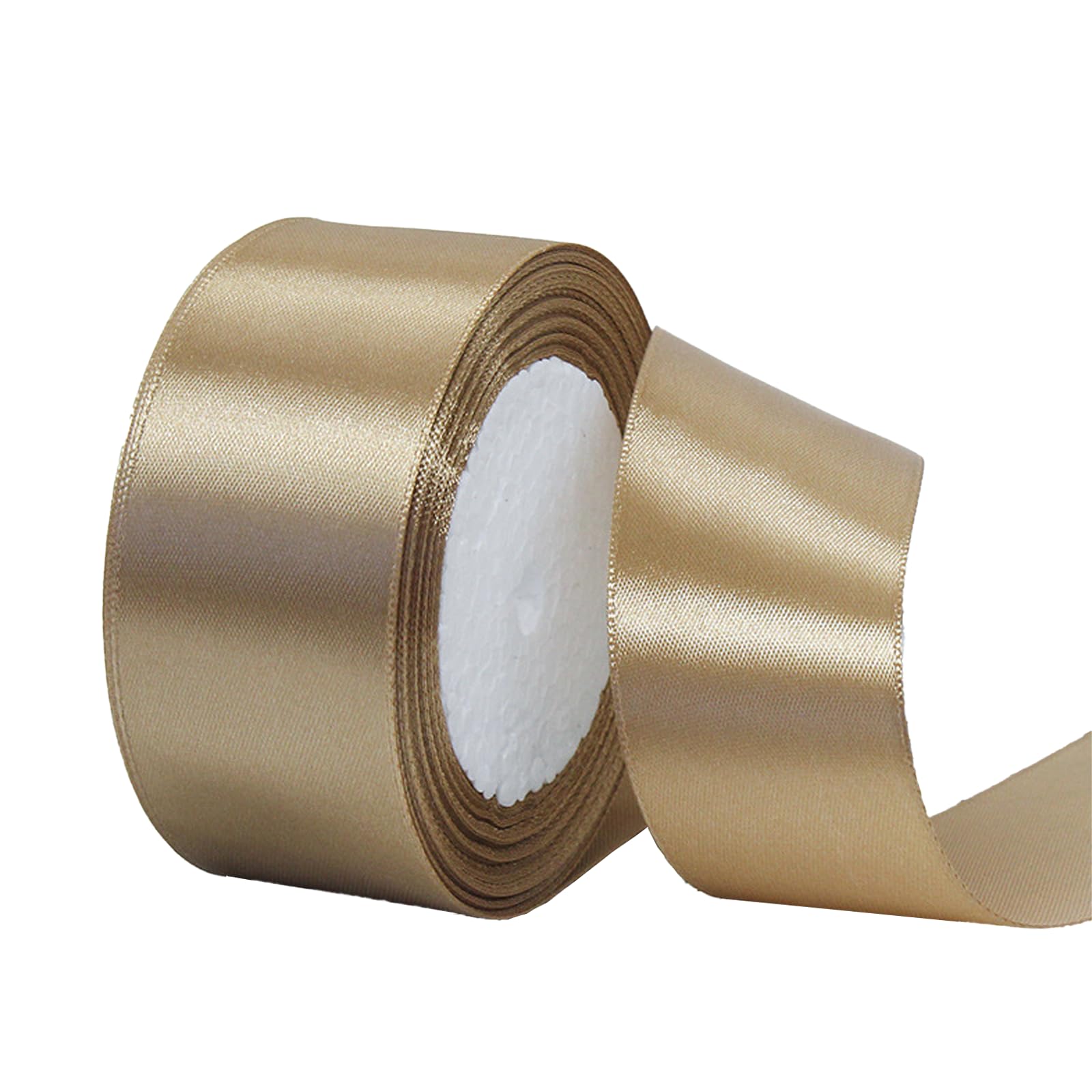 Champagne Gold Satin Ribbon 10mm, 23 Meters Champagne Fabric Ribbons Double Sided Silk Ribbons for Gift Wrapping, Crafting, Hair Bows, Balloons, Wreaths, Cakes, Wedding Party, Christmas Decoration — view 158