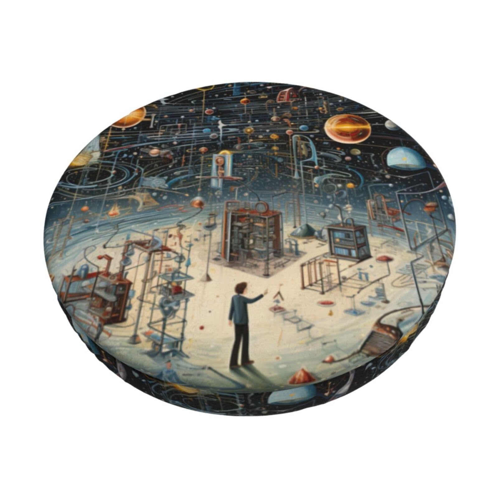 GUCHENP Physics Print Print Round Bar Chair Cushion Cover,Washable Chair Protector For Indoor Home Furniture Decor
