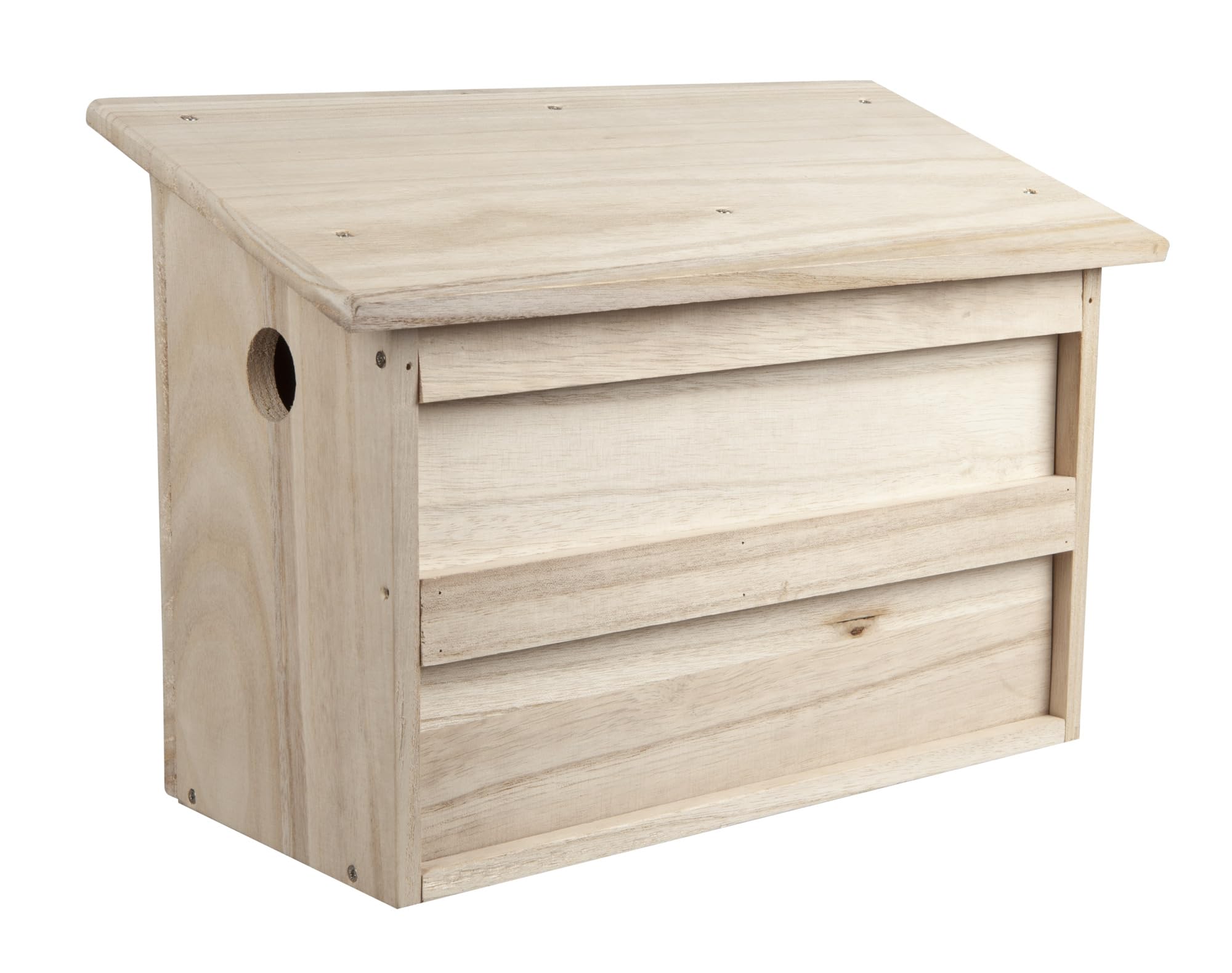 Windhager Twinhouse 07466 - Casetta per uccelli con due camere separate, per uccelli e allevamenti, 18 x 38 x 26 cm, colore naturale