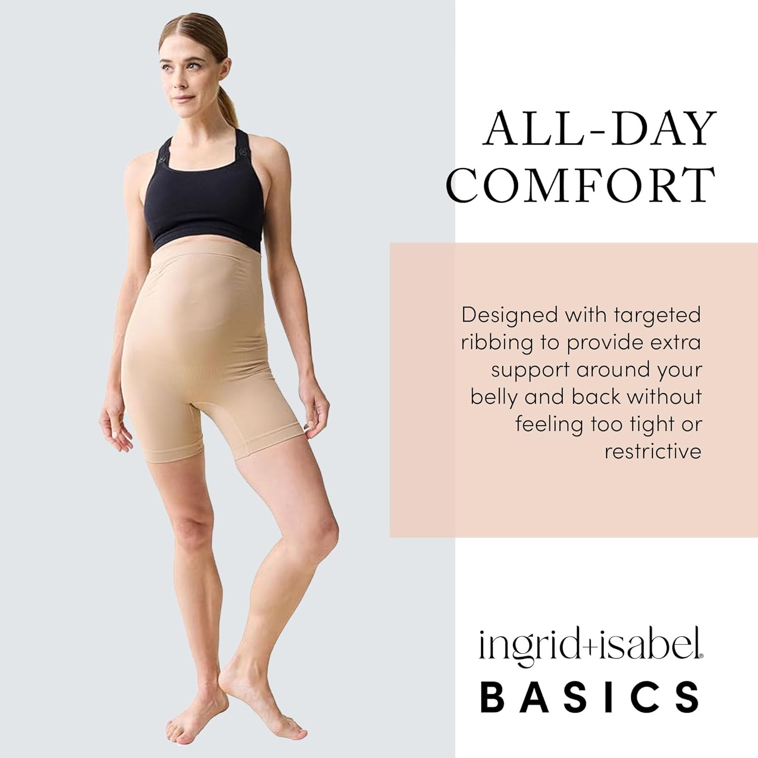 Ingrid & Isabel Basics - Postpartum and Maternity Bike Shorts - Maternity Shapewear Shorts - Image 3