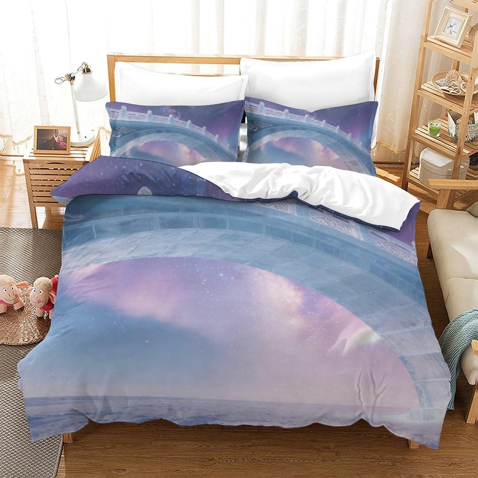 Couette galaxie déco chambre moderne ado et adulte grand lit