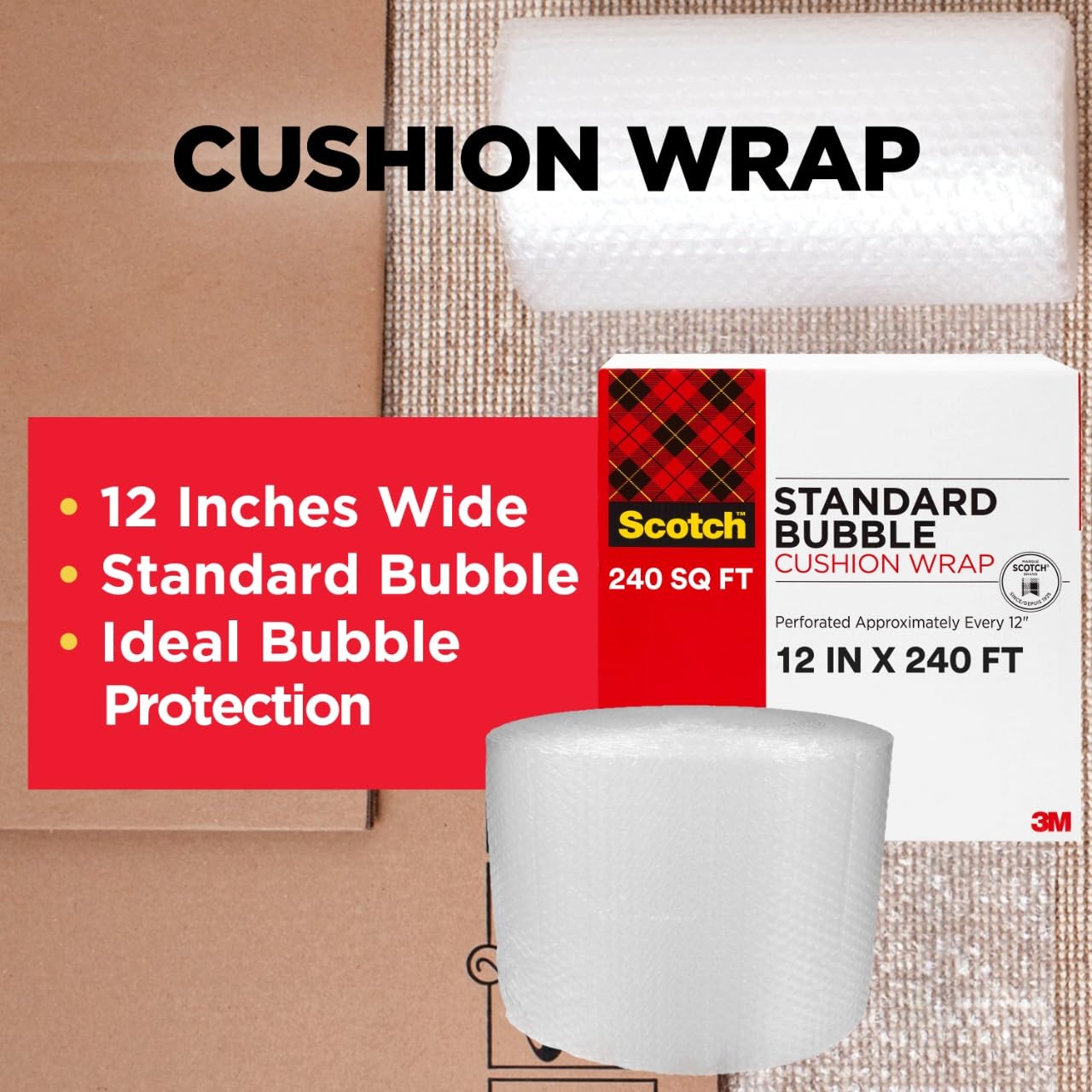 Scotch Coussin Wrap 12 Inches x 125 Feet