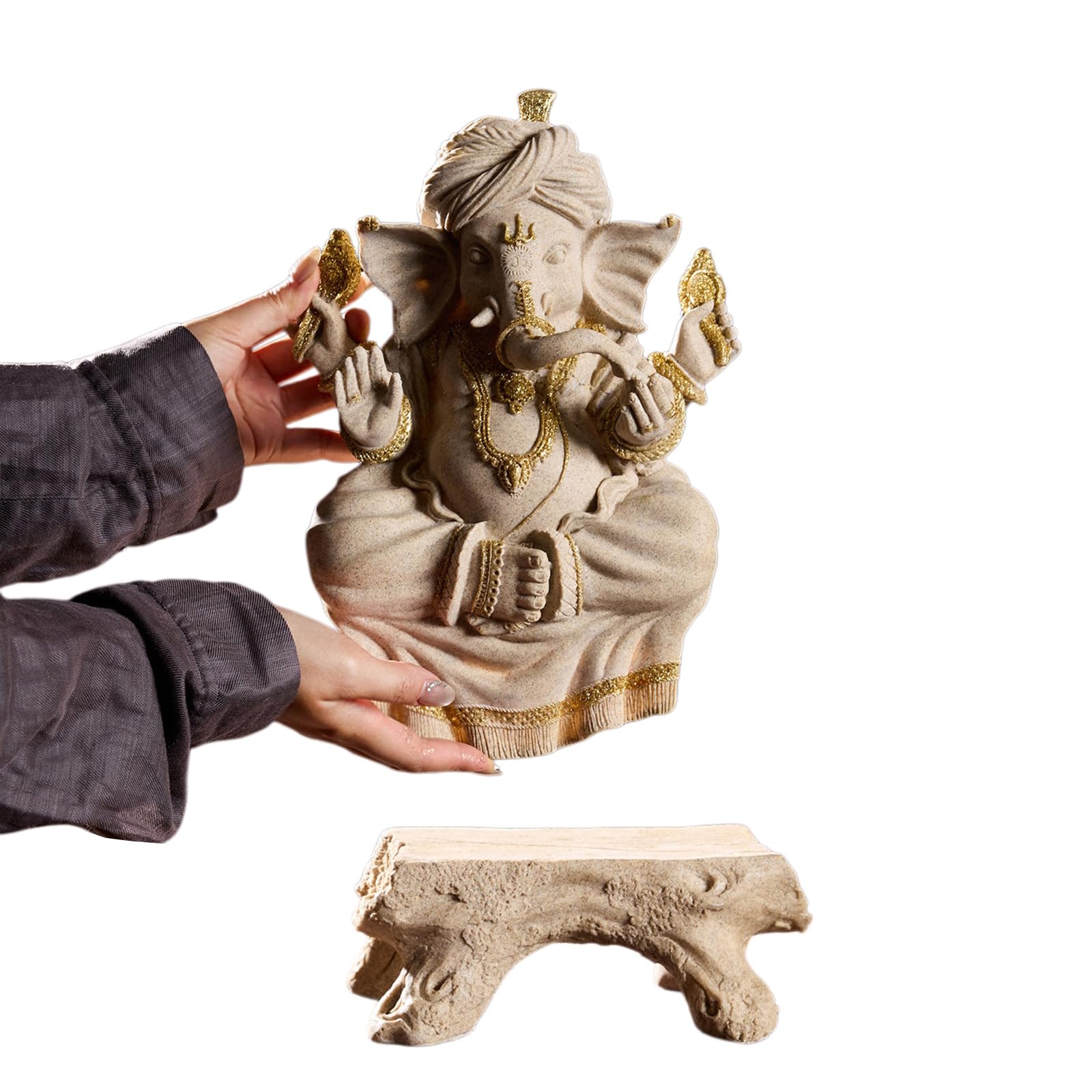 YXCQHZM Ganesh Buddha Statue Elephant Statue Ganpati Idol Buddha Sculptures Hindu Gift (grey)