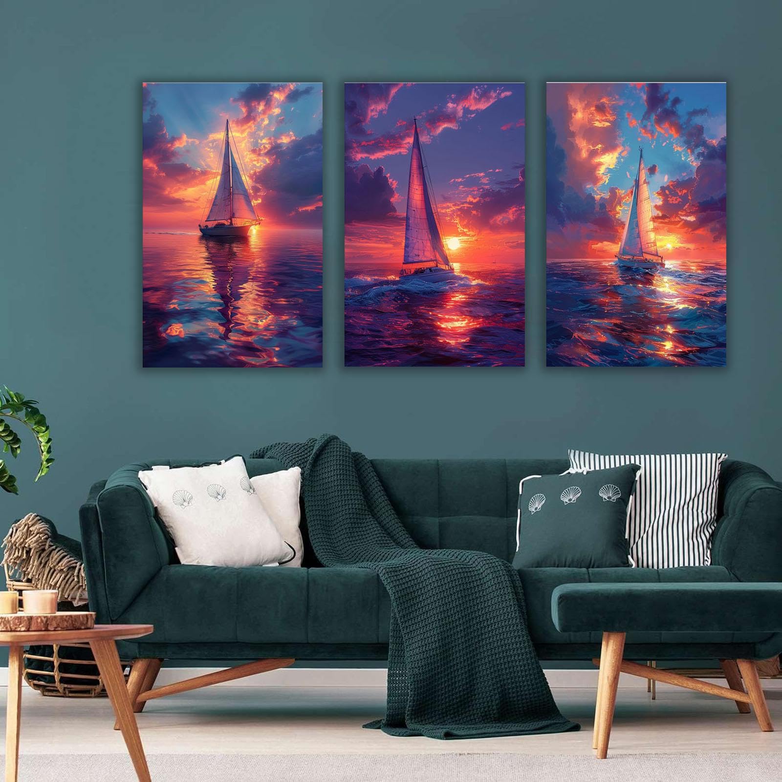 Amazon.co.jp: SHYAMIC 3枚セット 海絵 アート海 自然風景, 自然海洋