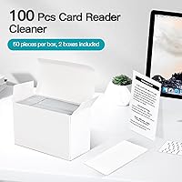 Vista 2 de 100 tarjetas de limpieza para lector de tarjetas de crédito, hojas de limpieza CR80 de doble cara para terminales POS, impresoras y lectores