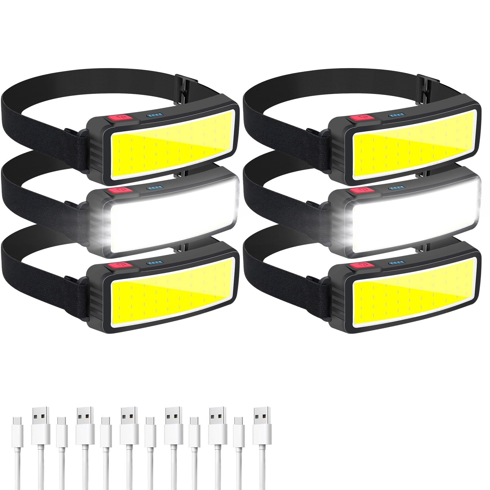 Wiederaufladbare Stirnlampen-Taschenlampe, 1500 Lumen Weitstrahl-LED-Stirnlampe, 3 Beleuchtungsmodi, leichte wasserdichte Lichtleisten-Scheinwerfer, geeignet für Outdoor, Laufen, Angeln, Camping
