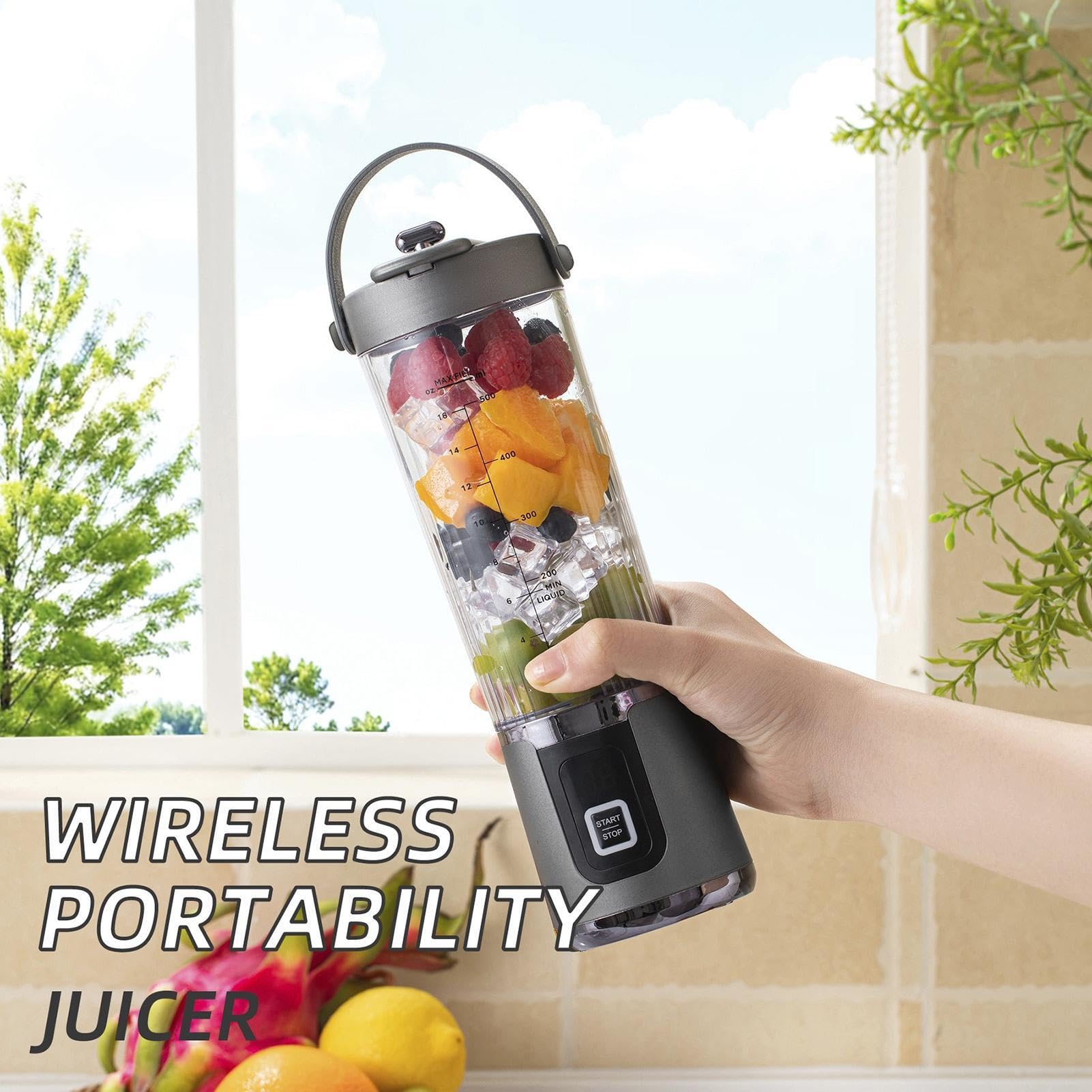 Persönlicher Blender für Shakes Kompakter USB-wiederaufladbarer | Tragbarer Entsafter Mixer Für Shakes Saft Kaffee Getränke Speisen Küche Zuhause Tisch Outdoor Picknic