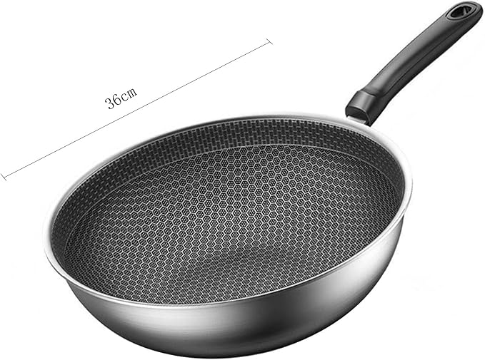 Wok antiadherente de acero inoxidable tamaño 36CM sin tapa miniatura 3