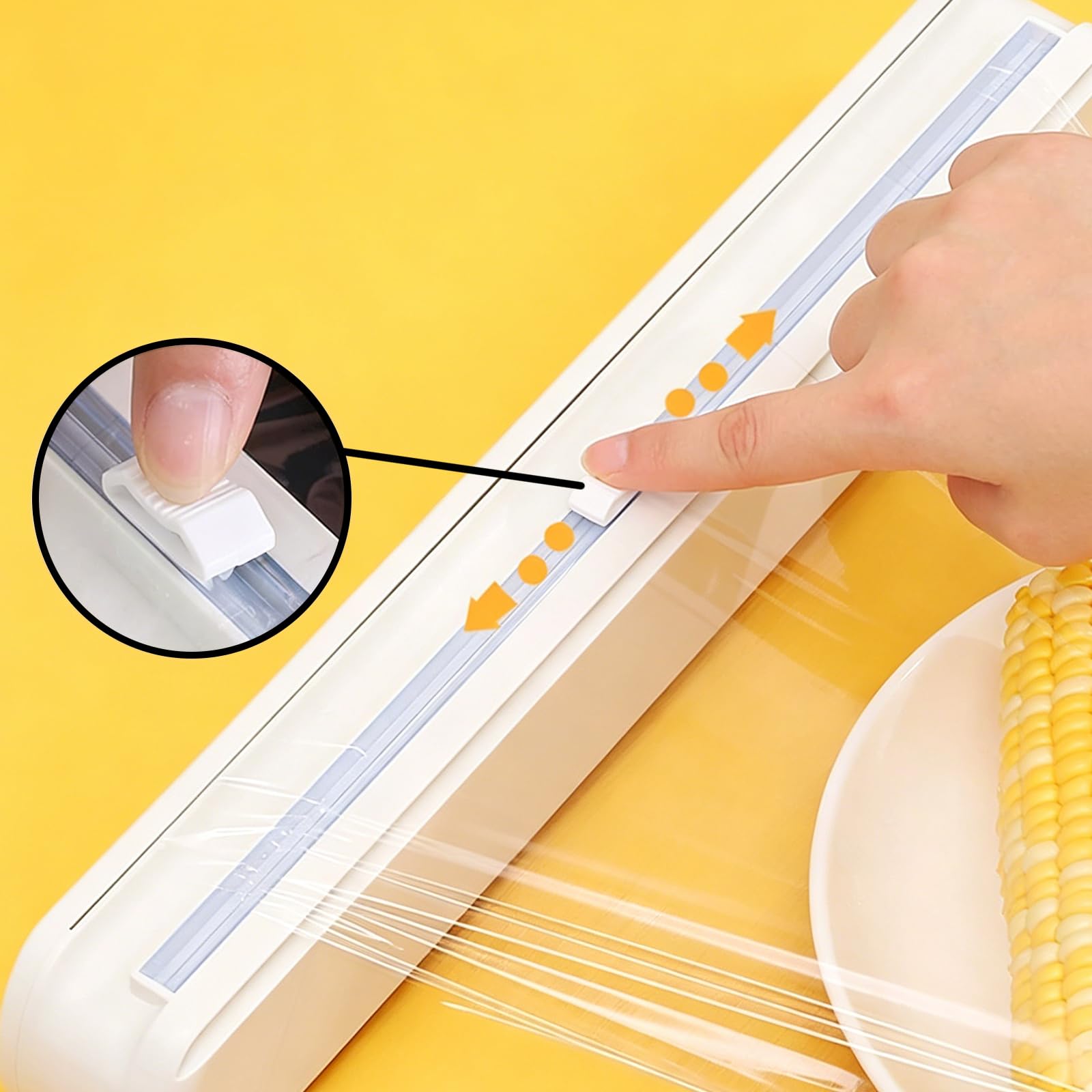 Vauki Distributeur 2 en 1 Film Alimentaire & Aluminium, Dérouleur Pratique avec Coupe Intégré, Accessoire Cuisine Organisé Conservation Alimentation Quotidienne Résistant Fonctionnel