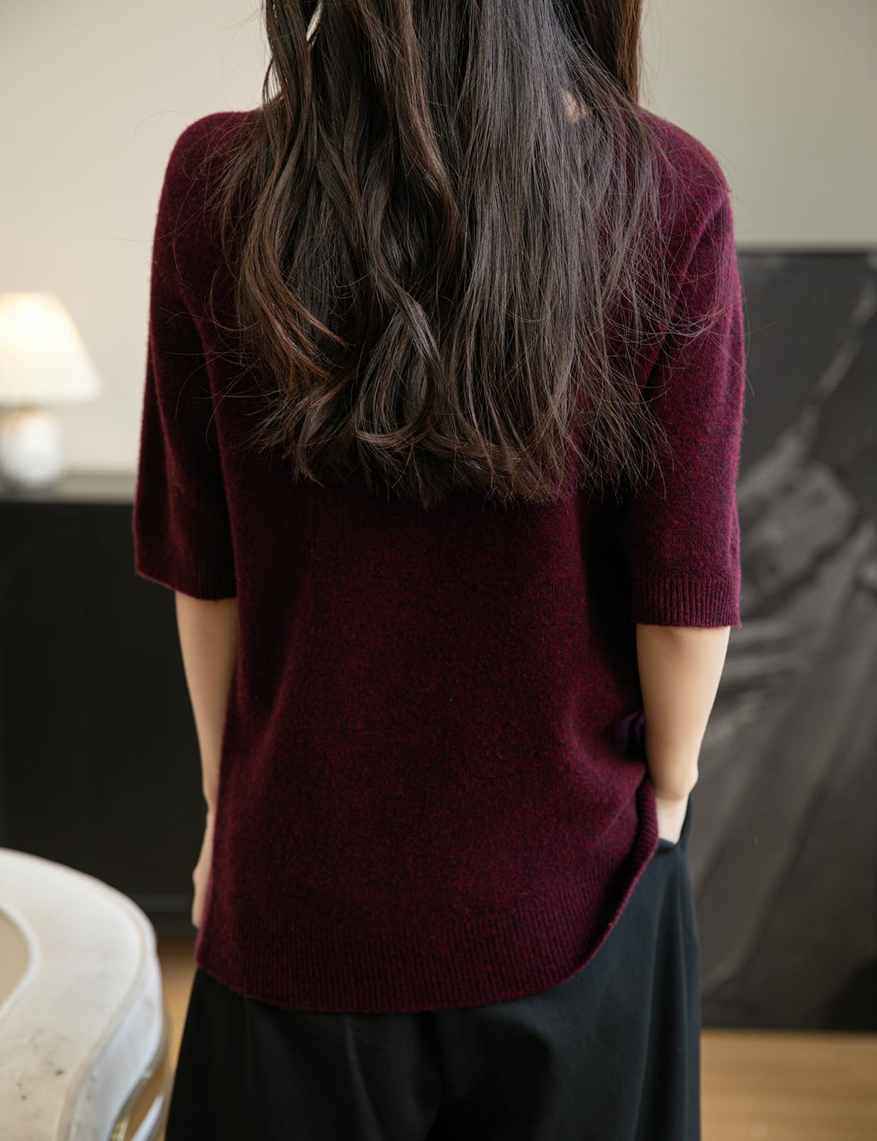 Chanyarn Damen 100% Merinowolle Kurzarm Pullover 2025 Frühjahr Sommer Winter Rundhals Weich Nahtloser Strickpullover Sweatshirt
