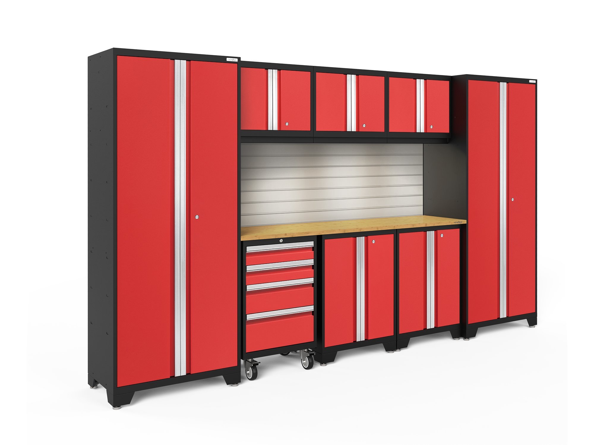 NewAge Products Bold 3.0 Red 9 Piece Set, Garage Cabinets, 56291