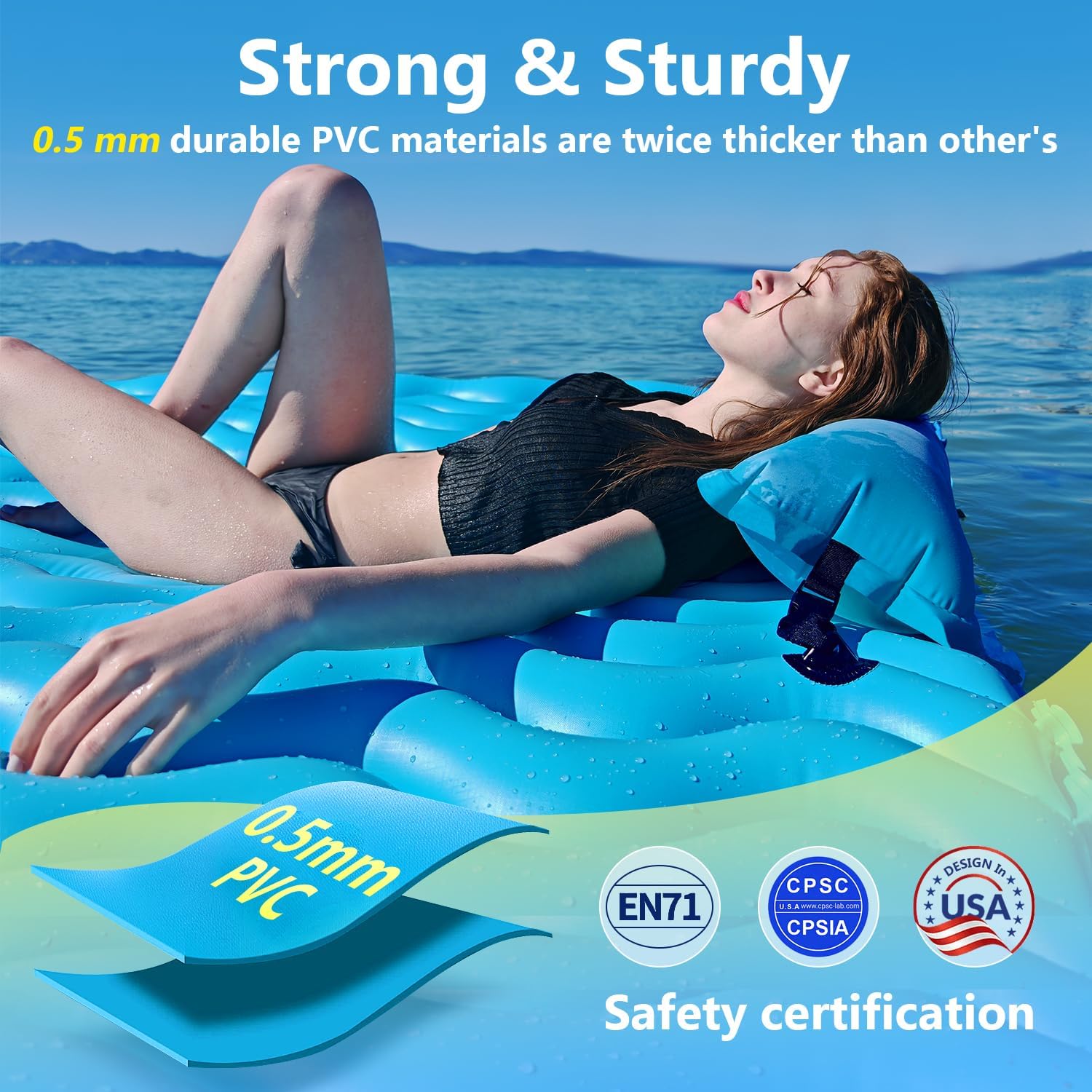 2025 Upgrade Giant Inflatable Floating Mat-Pool Float Lake Floats for Adults with Pool Hammock Pool Mats for Floating Swimming Pool Beach Lake for Summer Water Party