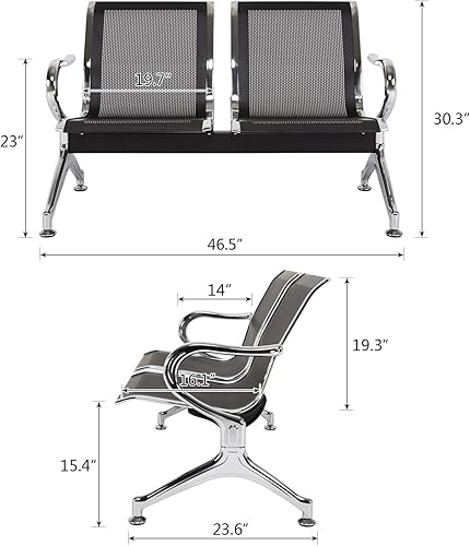 Miniatura 3 de Peach Tree - Silla de recepción para sala de espera con brazos y sala de recepción, oficina, banco de peluquería en banco, hospital y mercado (2