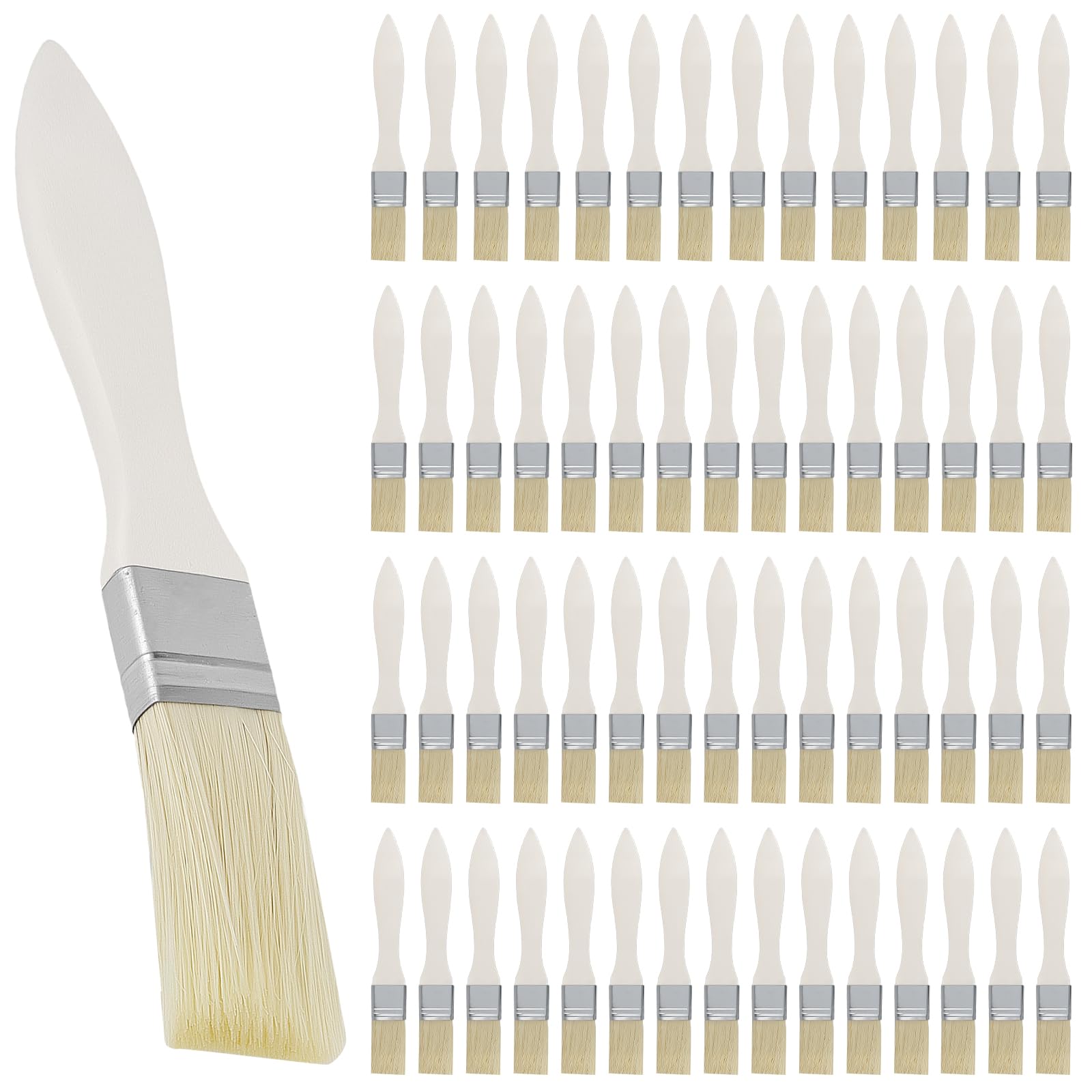 HONYUET 60 Pack 1 Inch Small Chip Paint Brushes, Professional Painting Brush with Wood Handle for Wall Fence Decorating