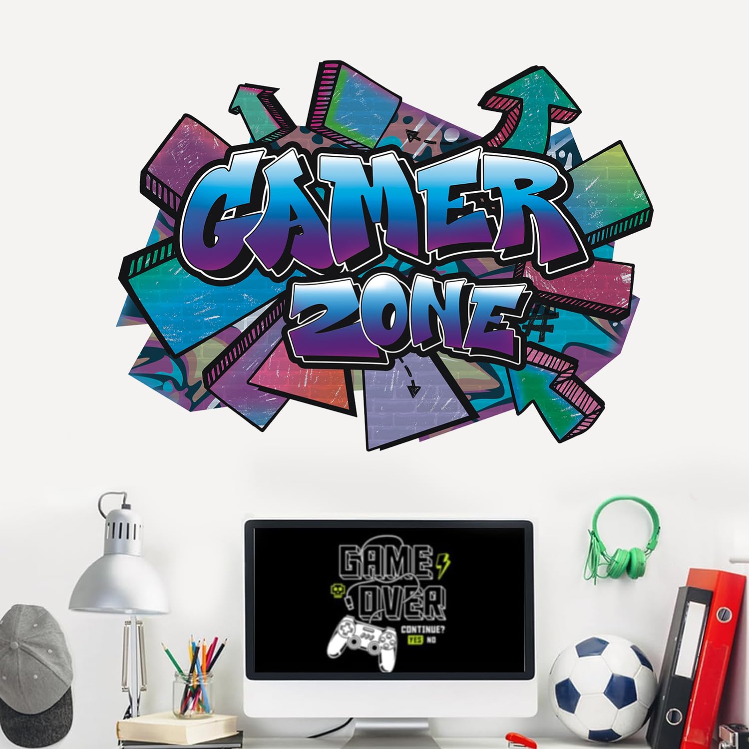 HPNIUB 3D Wall Stickers,Room Wall Stickers Decals for Boys BedroomRoom Accessories Wall Decoration,Stuff Accessory for Kid RoomDecor 84 * 58CM - Image 2