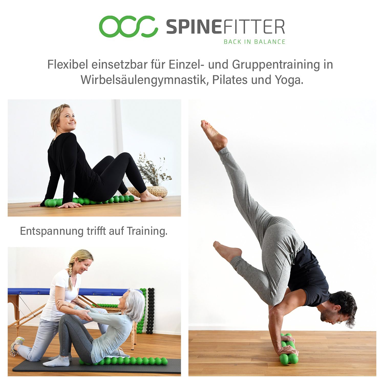 Sissel Spinefit Appareil de massage dos bleu soulager tensions blocages Pilates Yoga colonne vertébrale maison