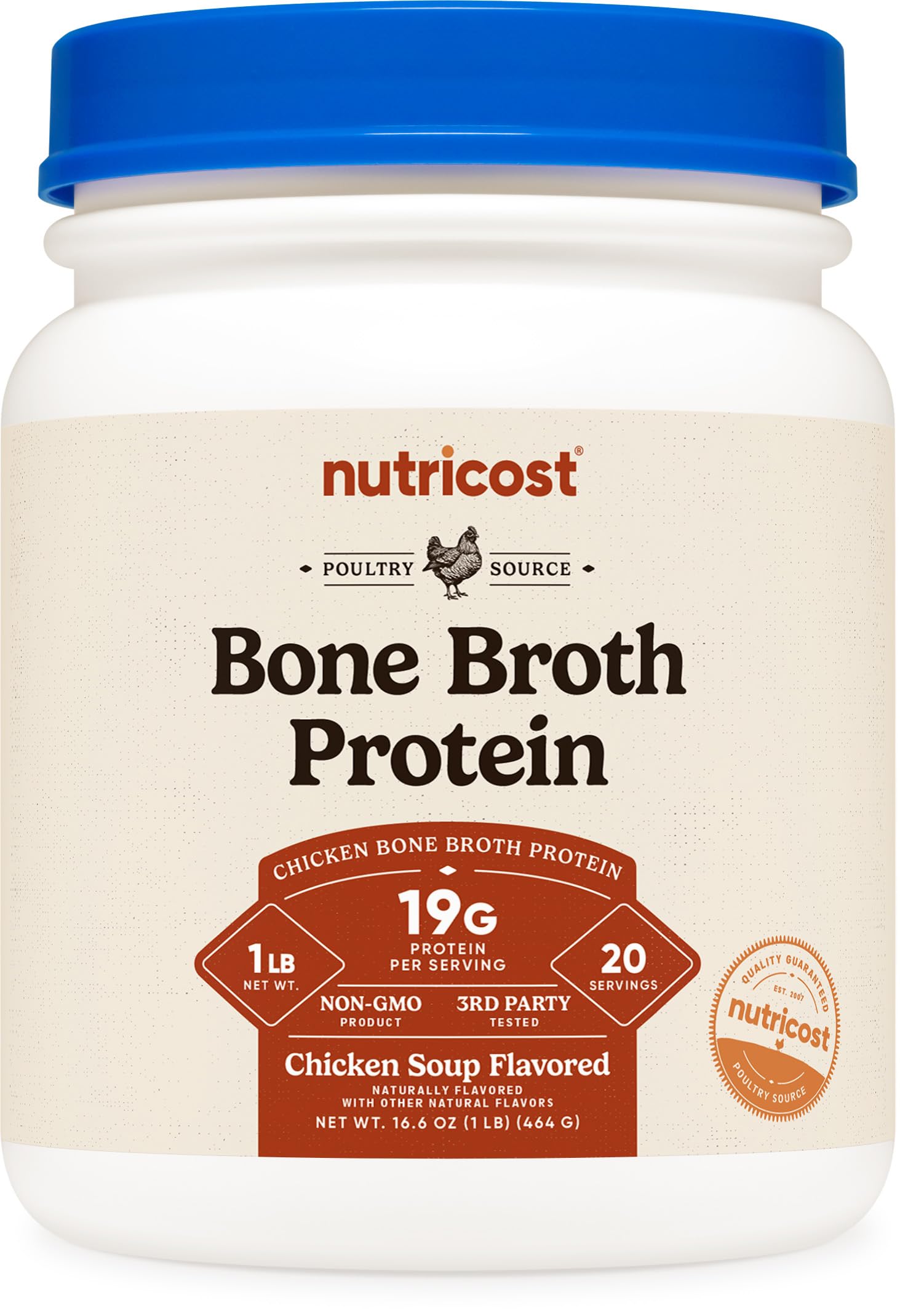 Nutricost Chicken Bone Broth Protein Powder (Chicken Soup Flavored, 20 Servings)