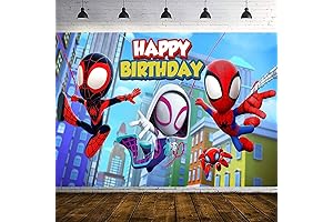 Vibrant Spidey and Friends Backdrop for Unforgettable Birthday Celebrations