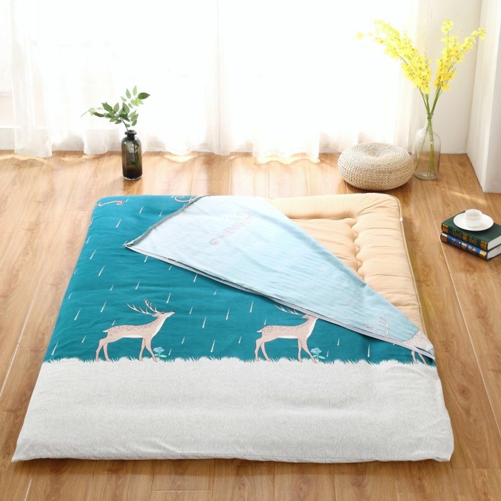 Colcha tatami de algodón lavable gris de 180x220 cm con cremallera