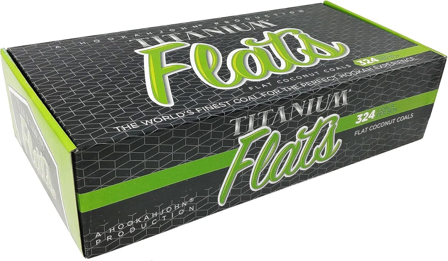 Titanium Flats Hookah Coconut Charcoal, 3 Kg Value Pack,All Natural, HookahJohn Hookah Coals, 324 Count