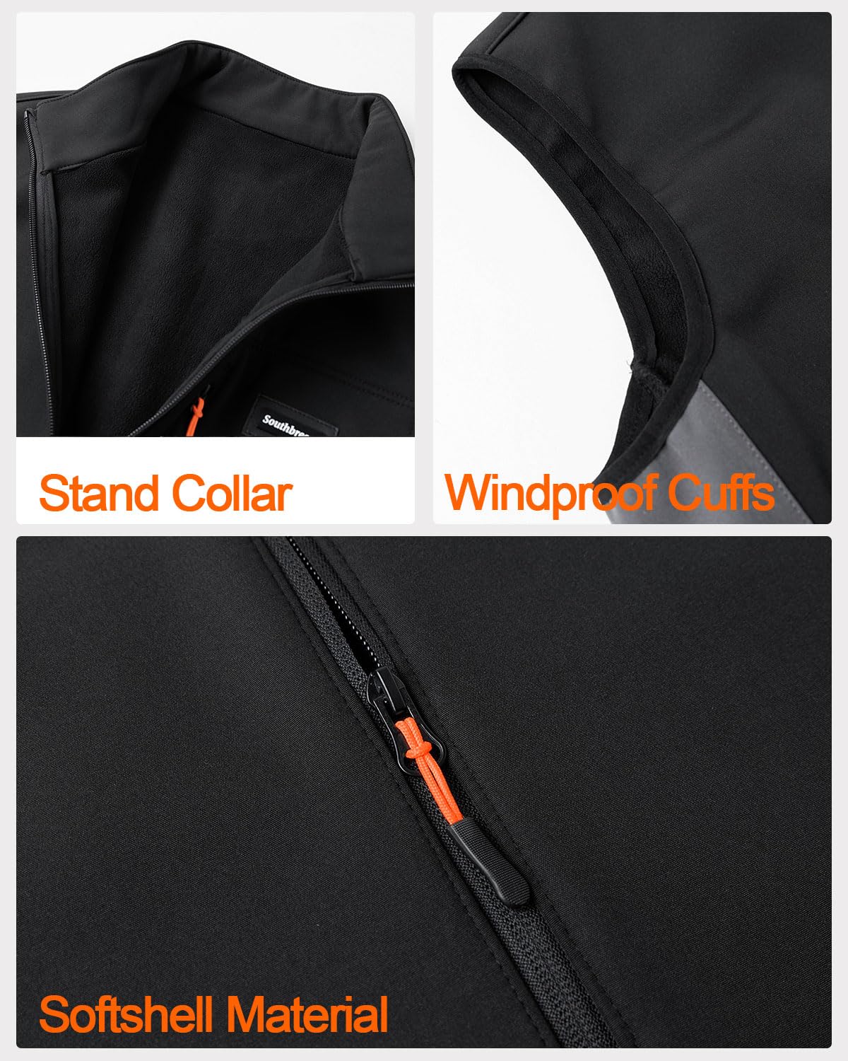 Chalecoo Softshell para hombre Chaqueta sin Mangas con Forro Polar Chaleco cálido con cremallera y bolsillos