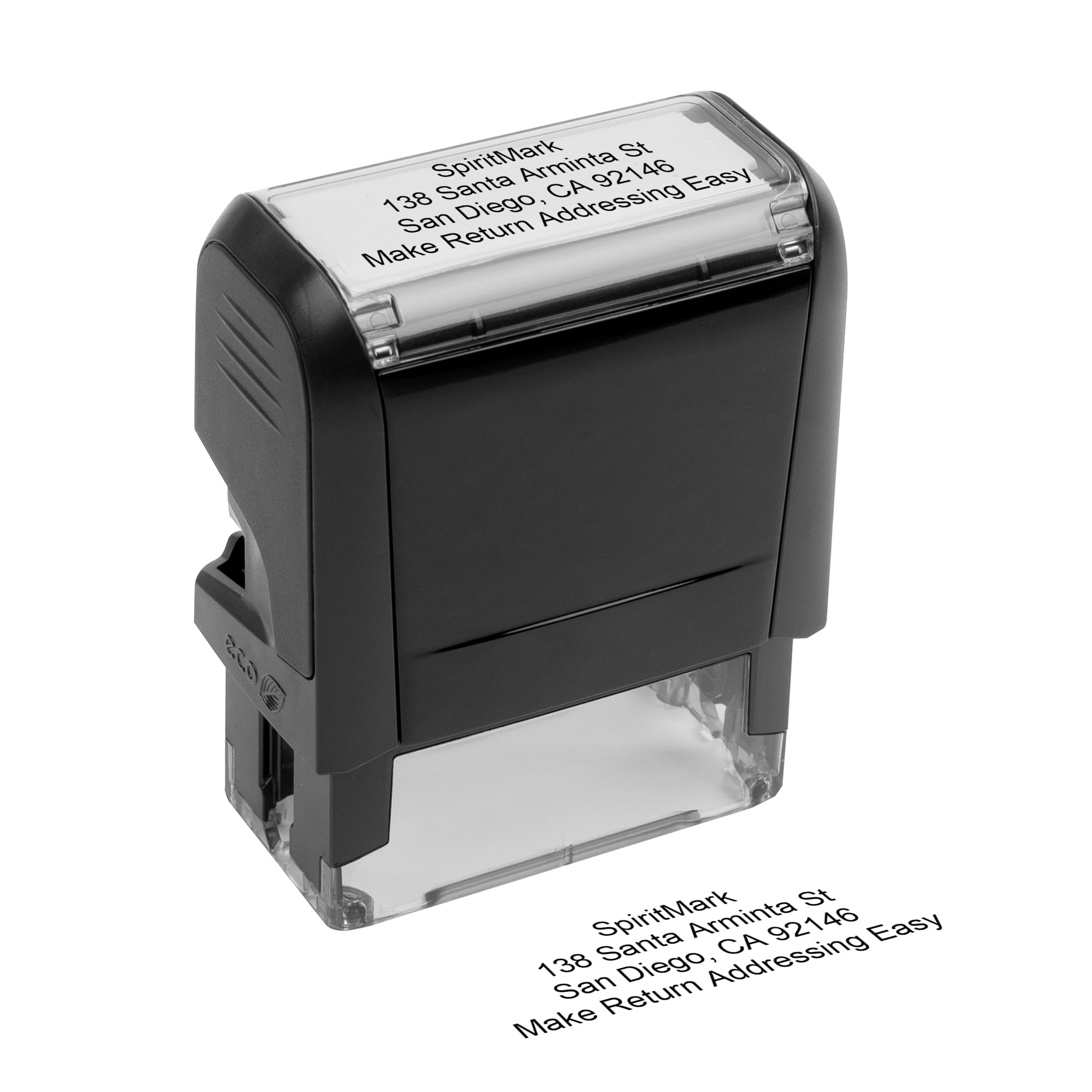 Custom Self-Inking Stamp – Personalized Rubber Stamp for Address, Office, Business - Choose from 18 Ink Colors and Colourful Stamp Device (UP to 4 Lines)