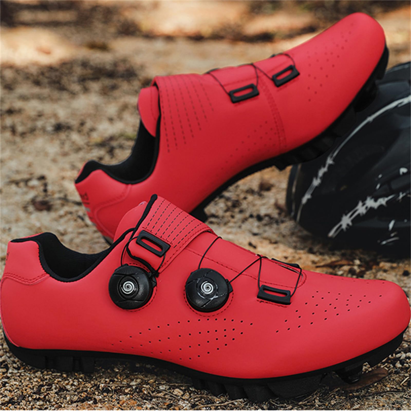 JiuQing Męskie buty do jazdy na rowerze górskim Buty rowerowe MTB kompatybilne z 2-śrubami SPD Knagi SPD Outdoor Travel Buty rowerowe
