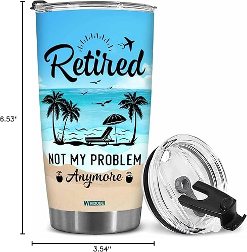 Miniatura 8 de WHIDOBE Regalos de jubilación  Regalo de Navidad para jubilación  Jubilado no es mi problema más  Taza de jubilado para hombres, mujeres, papá,
