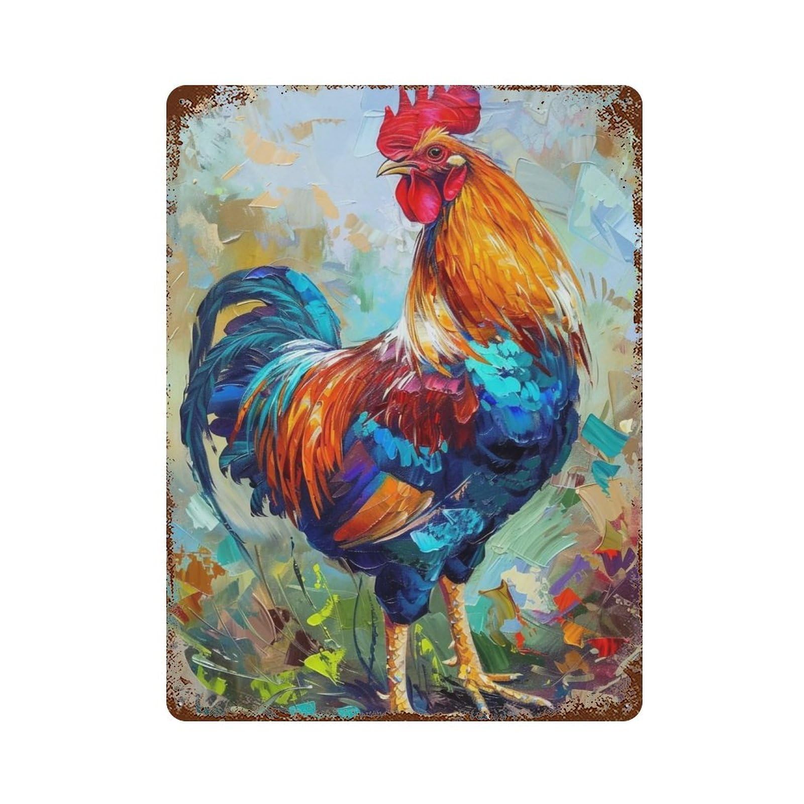 HDURYEYRYY Proud Rooster 02 Wall Retro Iron Vintage Art Metal Tin Sign Poster Modern Home Cofffee Club Art Bar Shop Decor 40x30cm