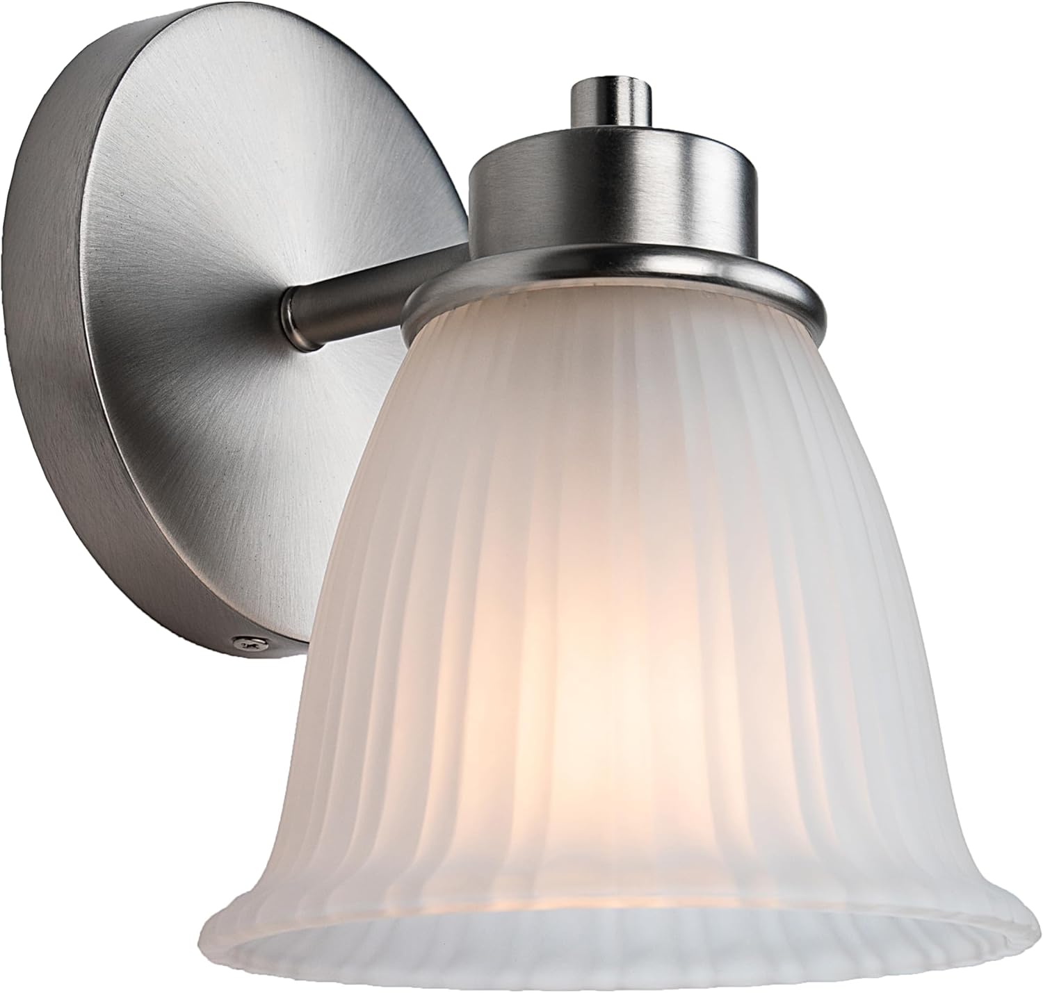 Aspen Creative 62255, Bathroom Vanity 2 Lights Fixture, 14" W x 8-1/2" H x 7" D, Brushed Nickel Finish/Frosted Glass
