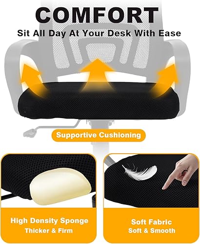 Miniatura 5 de Office Chair with Lumbar Support, Rocking Mode, Adjustable Height for Computer, Gaming, Conference, and Meeting, Ergonomic Office Desk Chair with