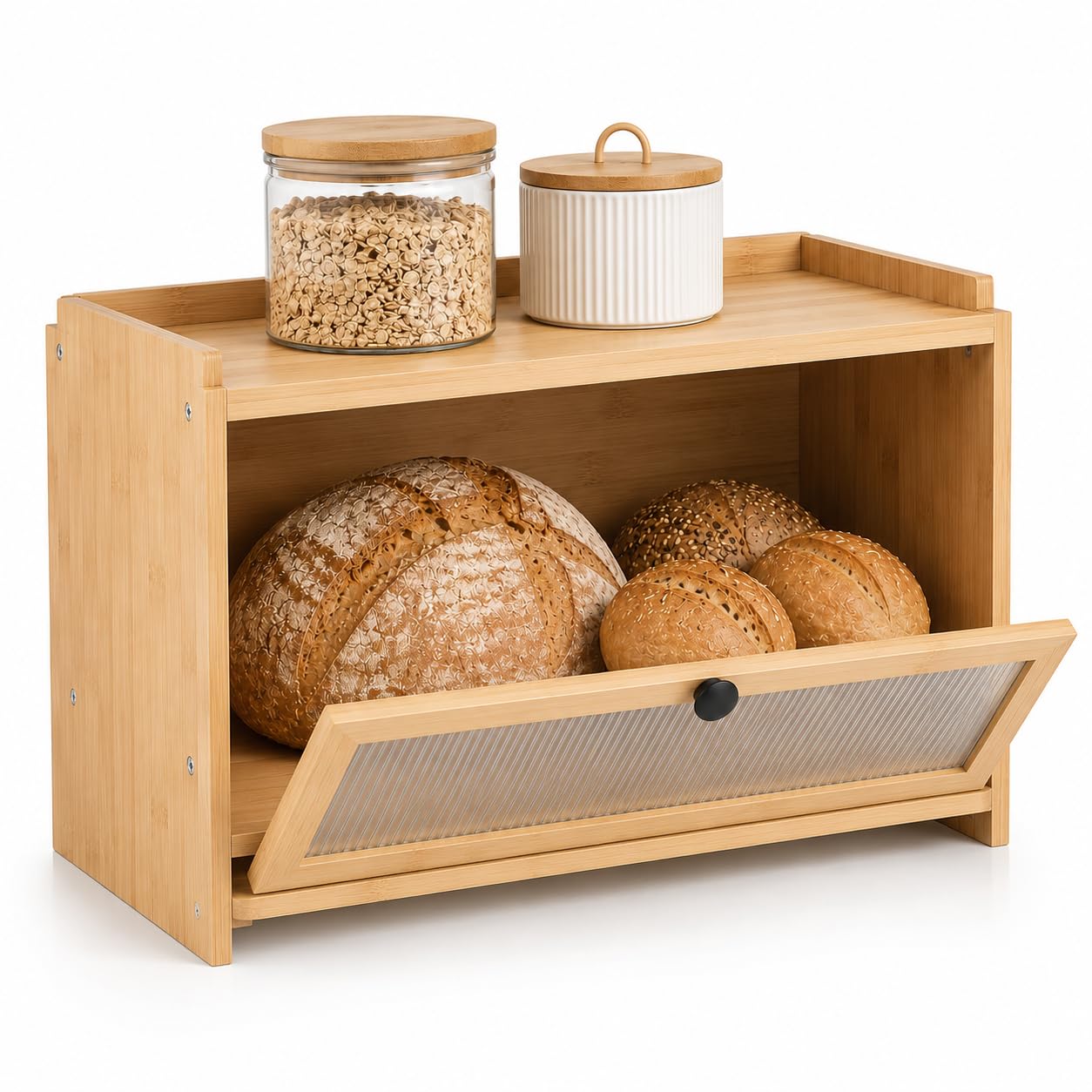 AH Bambus Brotkasten mit Schneidebrett