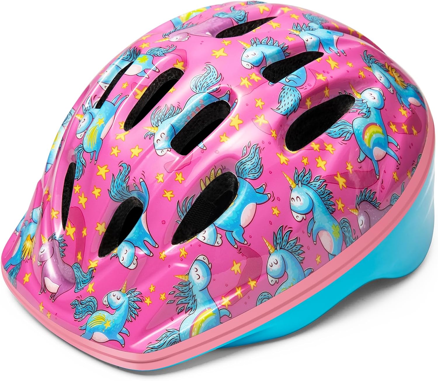 OutdoorMaster Kids Bike Helmet - from Toddler to Youth Sizes - Adjustable Safety Unicorn Helmet for Children (Age 3-15), 14 Vents for Multi-Sport