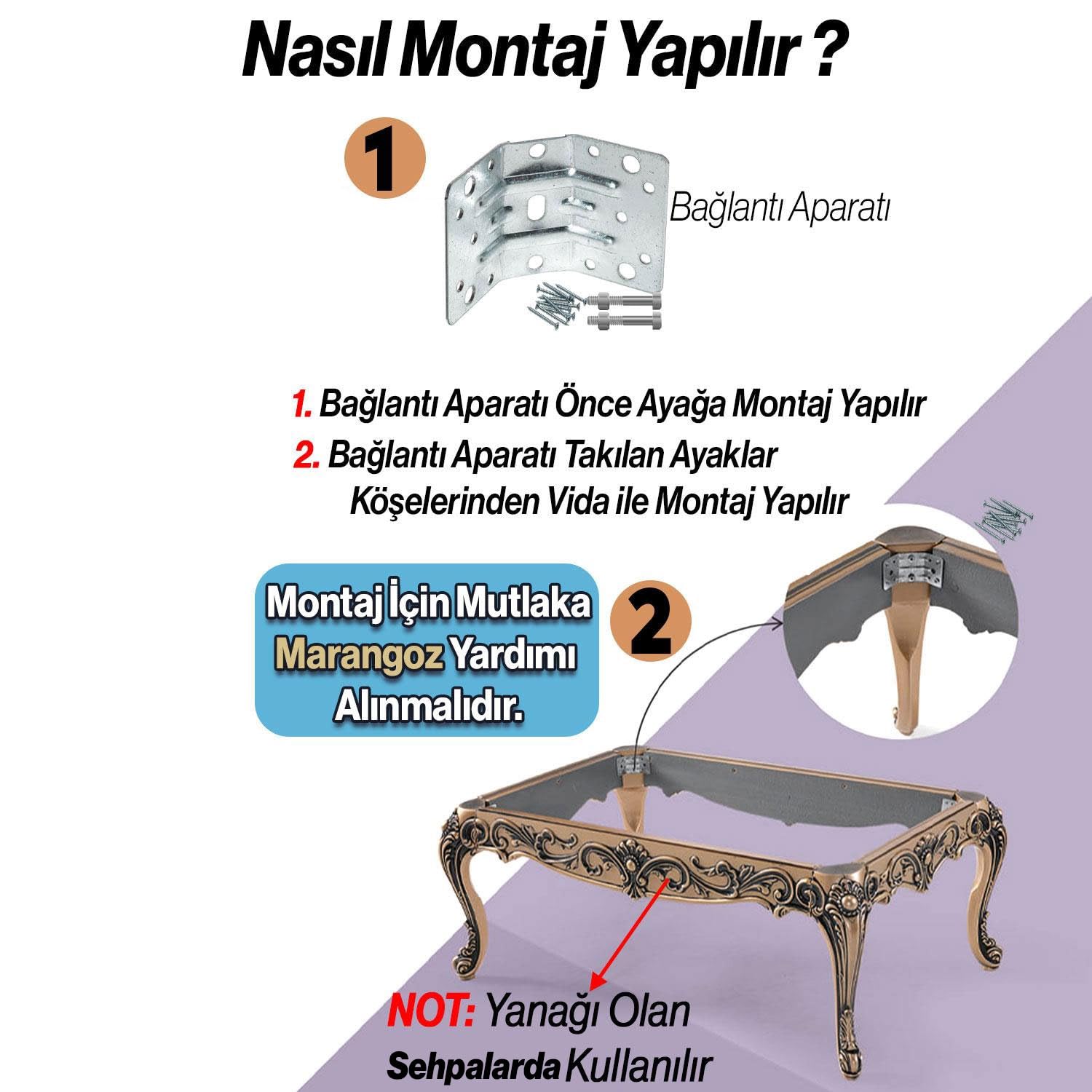 Elips Sehpa Ayağı 42 cm Plastik Gold Altın Masa Ayak Mutfak Sehpası Yemek Masası Mobilya Ayakları