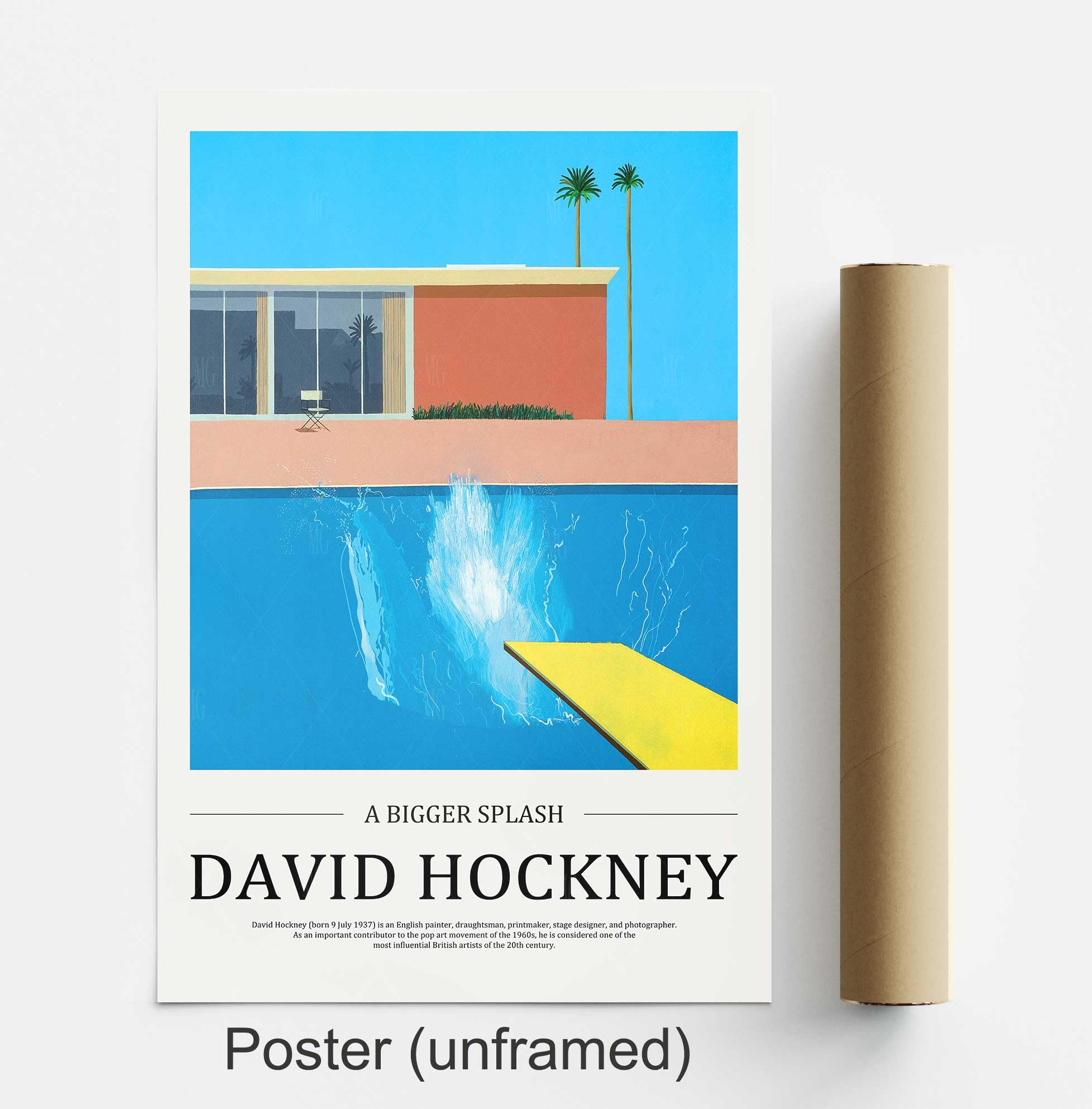 Hockney A Bigger Splash Unframed Poster Print Modern Wall Art Home